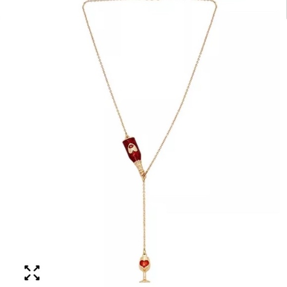 Betsey Johnson Jewelry - NWT Betsey Johnson Red Wine Y-Necklace